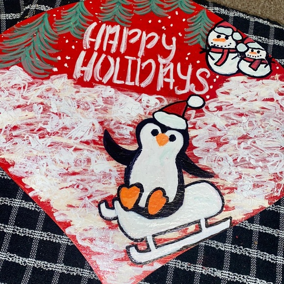 Hand Painted Holiday Sign Fun Decor - Picture 2 of 2